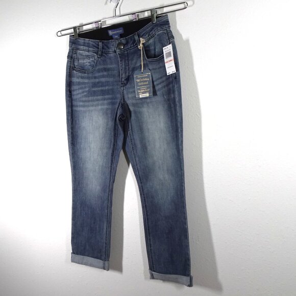 Democracy Girlfriend Jeans Women's Plus Size 14W Blue Denim Stretch "Ab" - Picture 4 of 11